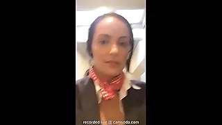 Flight attendant uses in-flight wifi to cam on camsoda