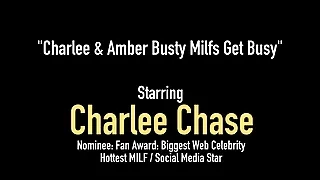 Mature moms Charlee Chase and Amber Bach getting fingered by a young guy