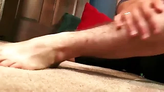Renee's pussy is the real deal with a full bush